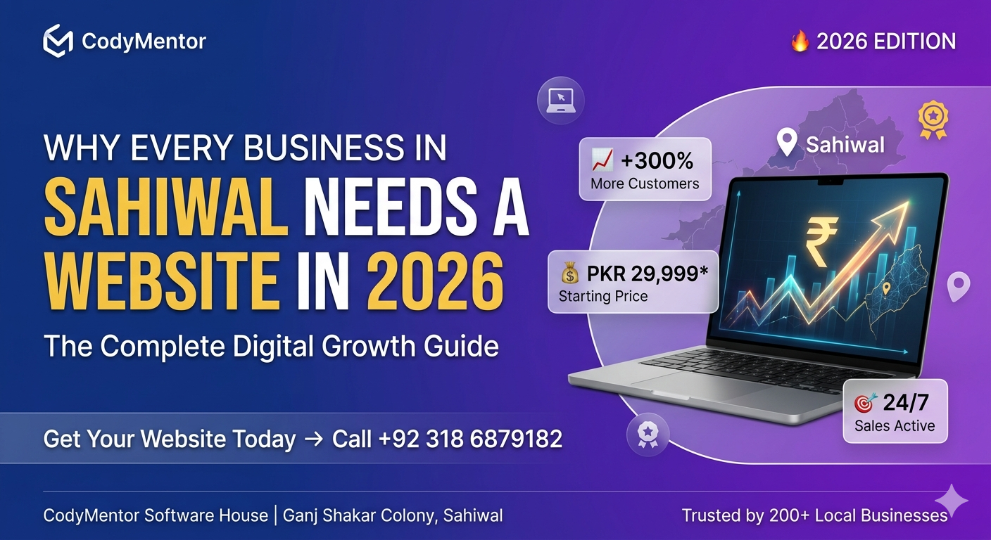 Sahiwal business website design 2026 – increase sales and local visibility with CodyMentor software house